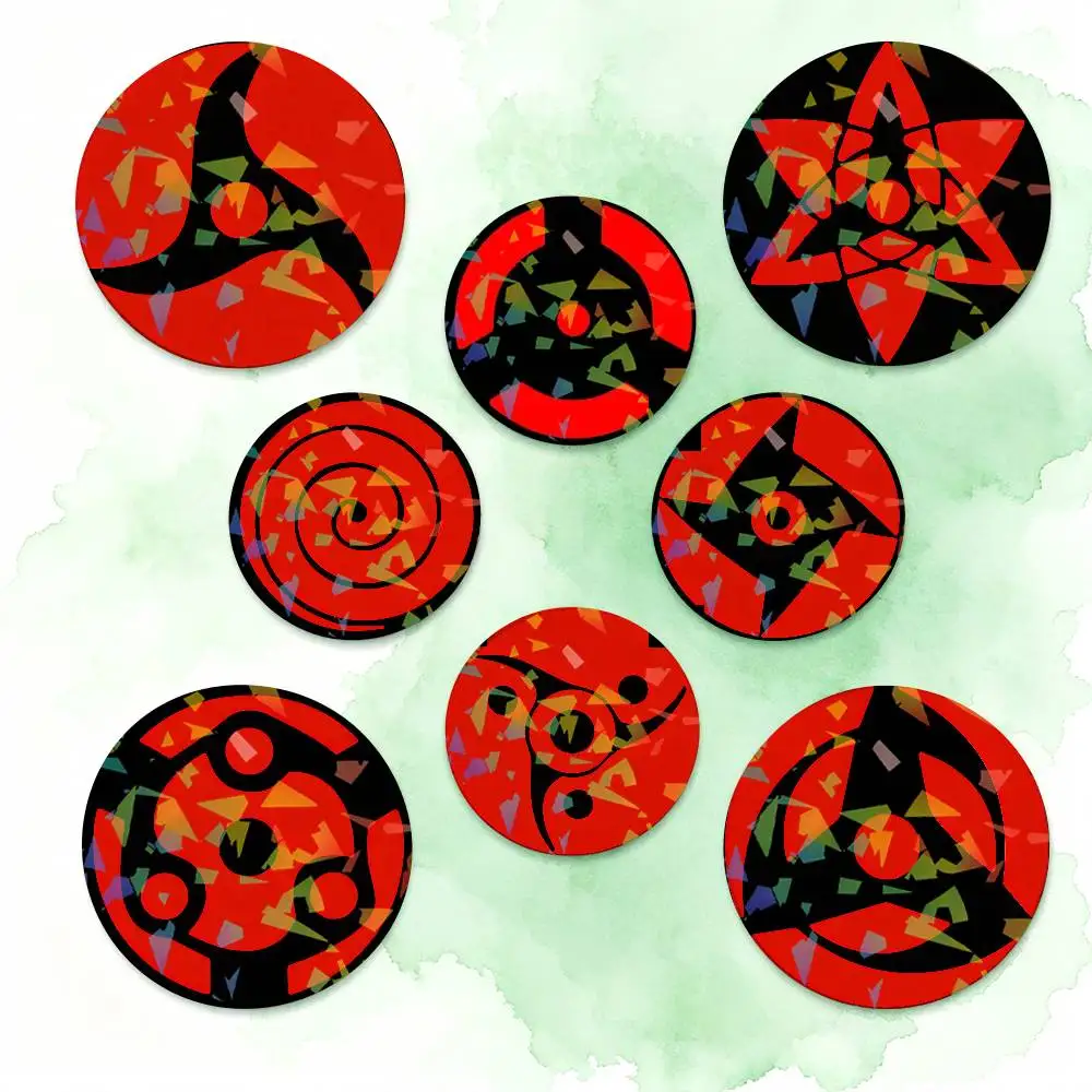 

Sharingan Anime N-Naruto Round Badge Lapel Pins for Backpacks Briefcase Laser Brooch Clothes Gifts