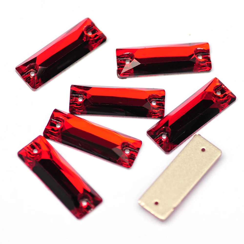 Стразы 3255 Cosmic Baguette Siam Red, пришивные стеклянные камни для гимнастических купальников, декоративные стразы для платьев и жилетов