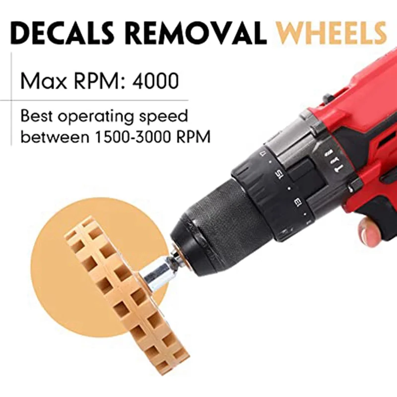 

8 Pack Wheel Car Decal And Sticker Remover 4 Inch Adhesive Removal Tool With Bit Adapter
