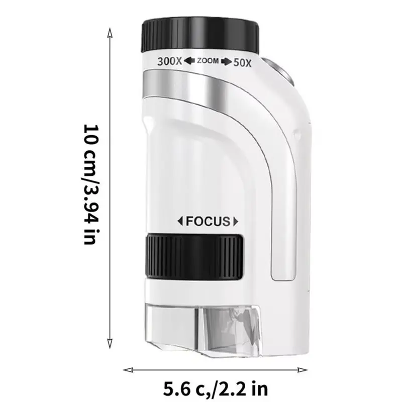 YSUN-Kids Pocket Microscope Handheld Digital 50X-300X Magnification With Built-In LED Light For Children B