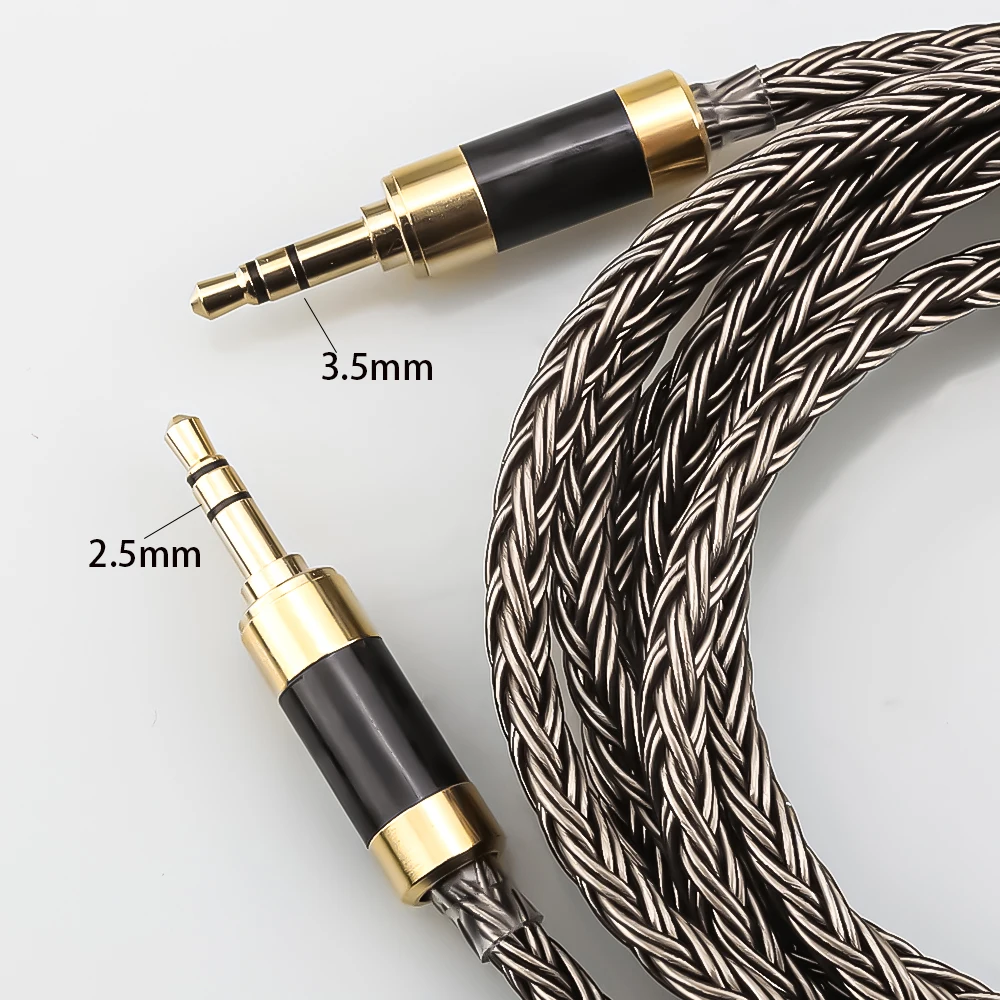 16-adriger 7N OCC Mini-Trs-Buchse 3,5 Stecker auf 2,5 mm Stereo-Aux-Stecker Audio-Eingangskabel Lautsprecherleitung für Kopfhörer-Sound-PC-Ohrhörer