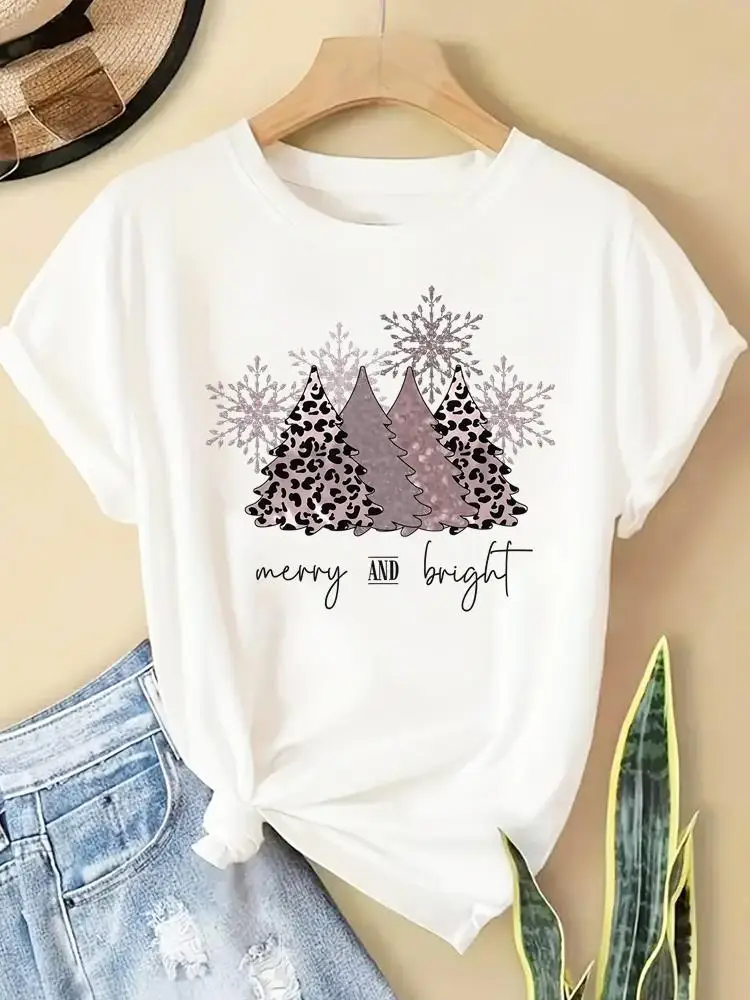 

Sweet Tree Cute 90s New Year Women Merry Christmas Clothes Top Tees Holiday Printed Fashion T Shirts Clothing Graphic T-shirts