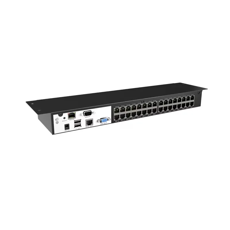 

17" IP LED KVM Switch 32 Port VGA Over Ethernet, 1U Rackmount IP LCD Drawer Over CAT6, 19 Inch Console Over IP