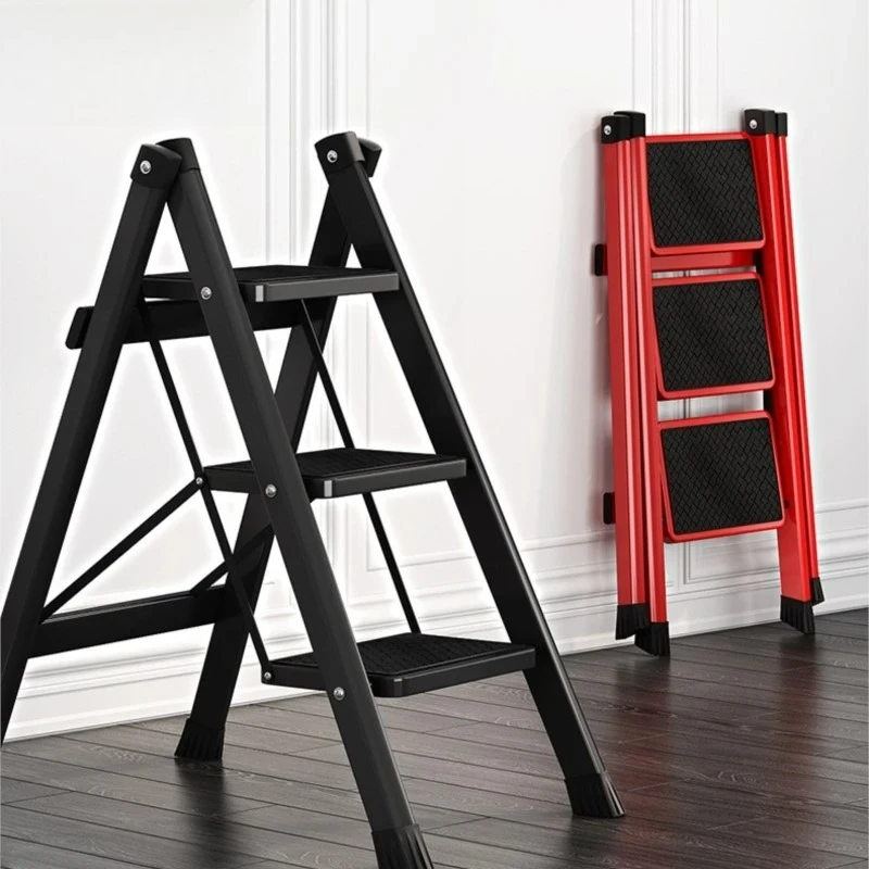 

Warming Home Folding Small Ladder Indoor Multifunctional Safety Anti Slip Zigzag Ladder Three-step Staircase Hot Sale Dropship