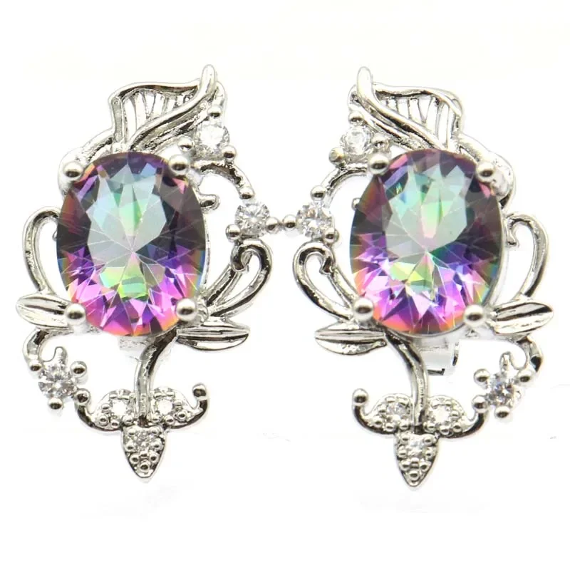 

6g 925 SOLID STERLING SILVER Earrings Peridot Amethyst Real Red Ruby Blue Sapphire Green Emerald Violet Topaz Mystical Topaz CZ