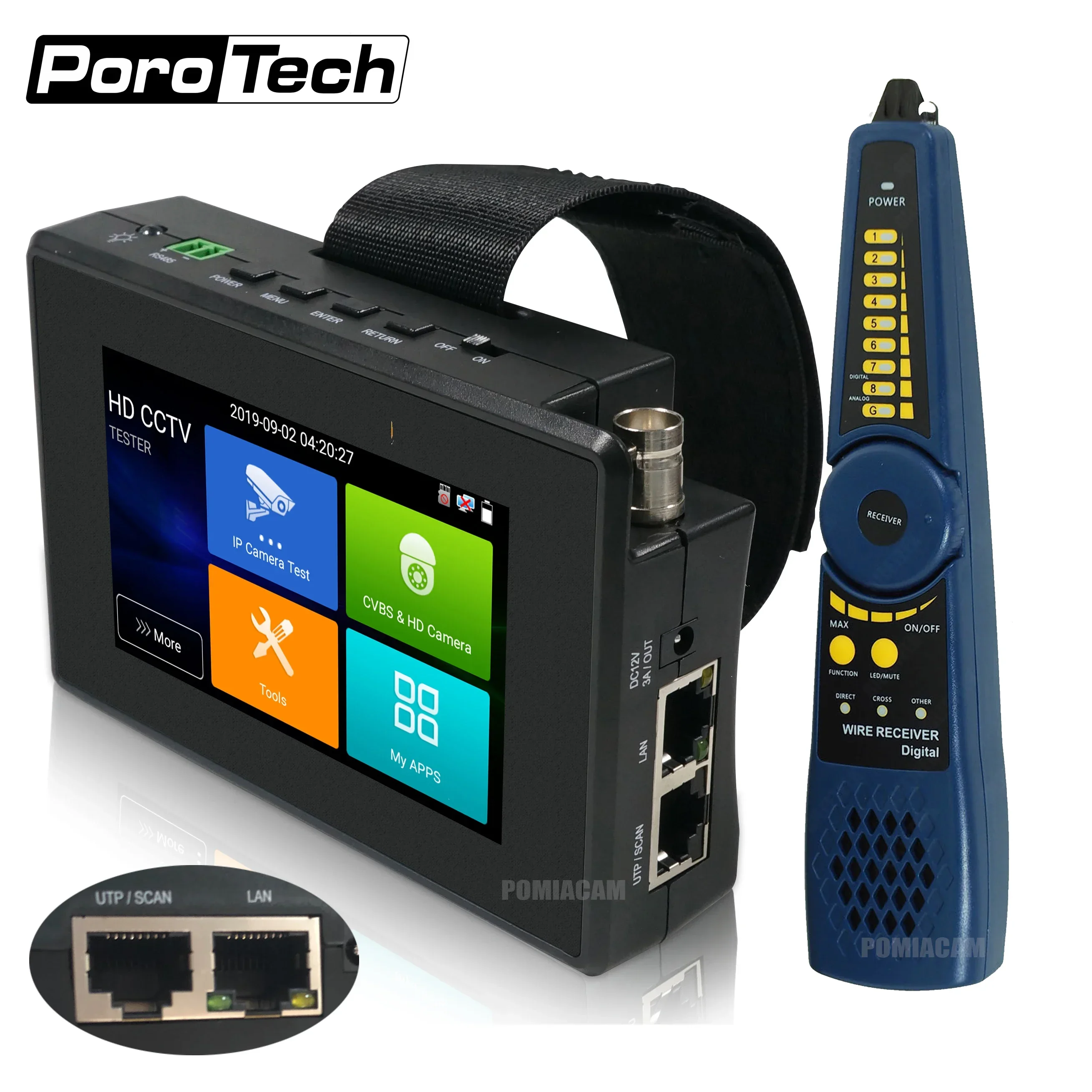 Wrist Cctv Camera Monitor,IPC-1800S 4'' Cctv Tester 4k IP 8mp Cvi Tvi Ahd Camera Analog POE Charging Wifi  Camera Tester Monitor