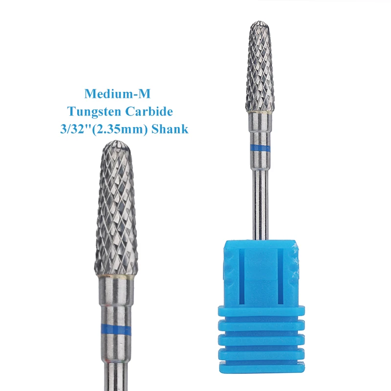 Cone Carbide Nail Drill Bit 3/32" Milling Cutter For Manicure Rotary Burr Nail Bits Cuticle Clean Maincure Pedicure Accessories