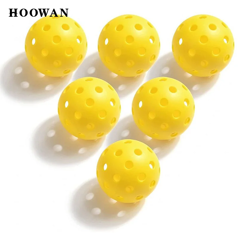 HOOWAN Pickleball Balls 6 Pcs/Pack Durable 40-Holes Outdoor Pickleball Training Match Balls 74mm