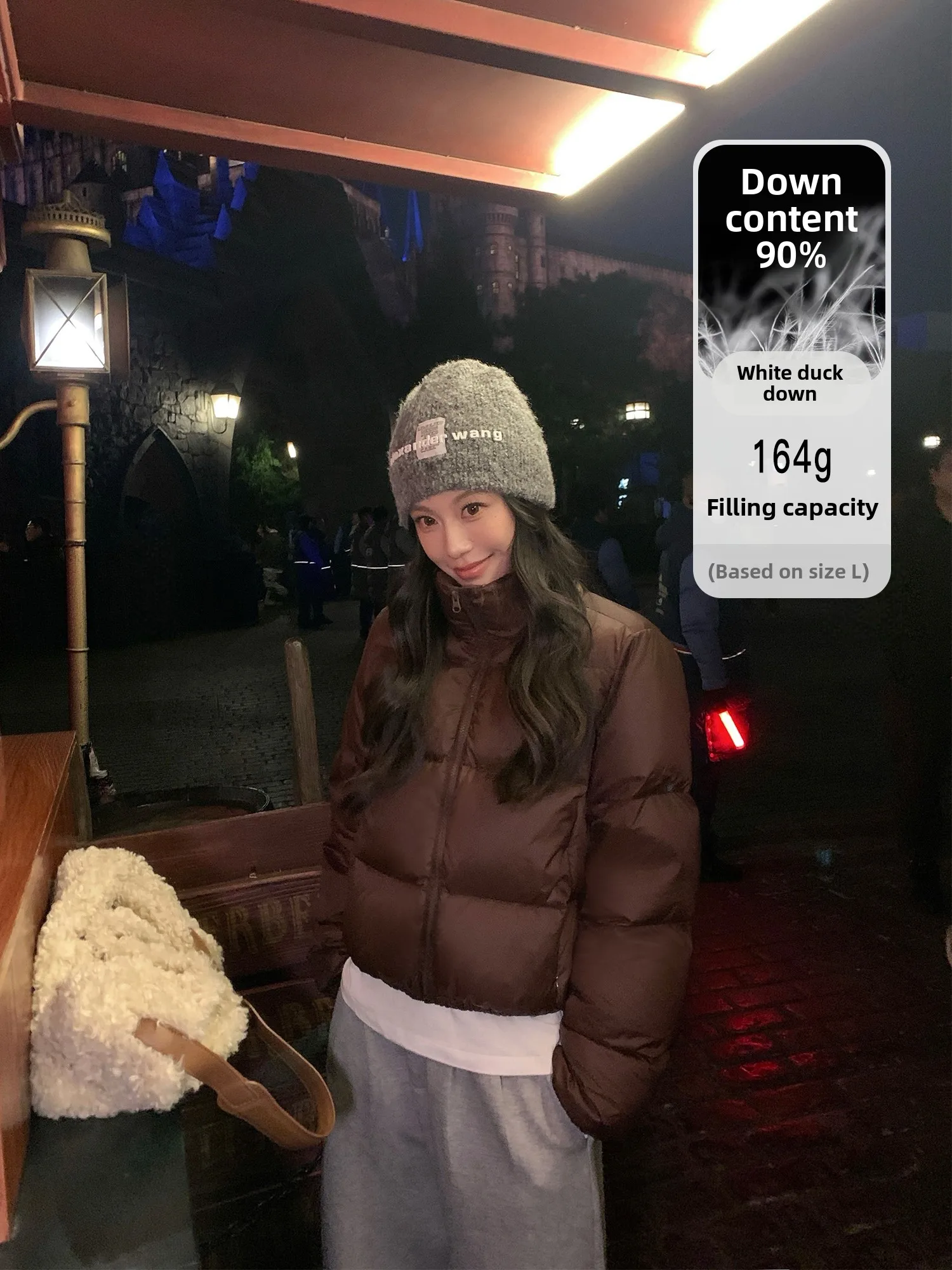 

Pusumede Street Sle ort Puffer Jaet Женское легкое теплое пальто Du down Bread Matte Fini Warmth Street Faion