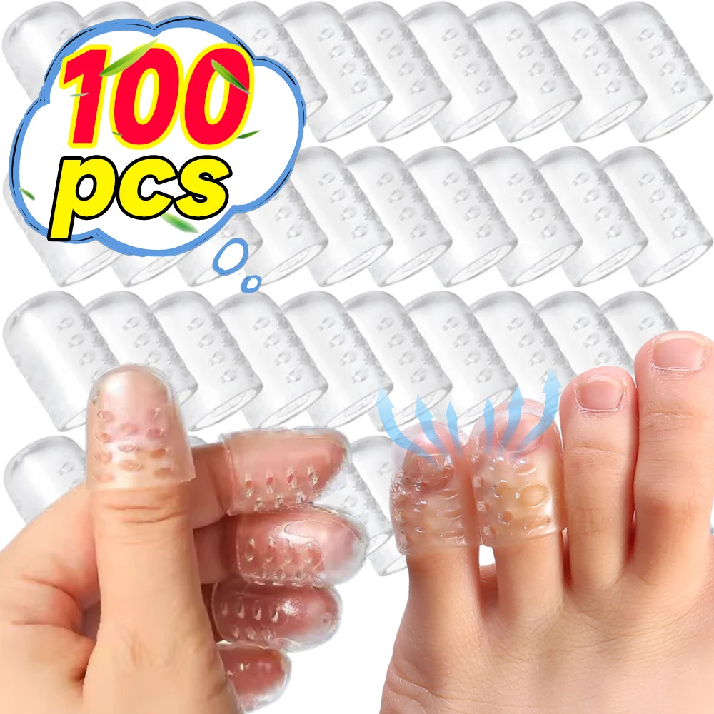 100/2pcs Transparent Breathable Silicone Toe Protectors Prevent Blisters Calluses Corn Comfortable with High Elasticity Toe Caps