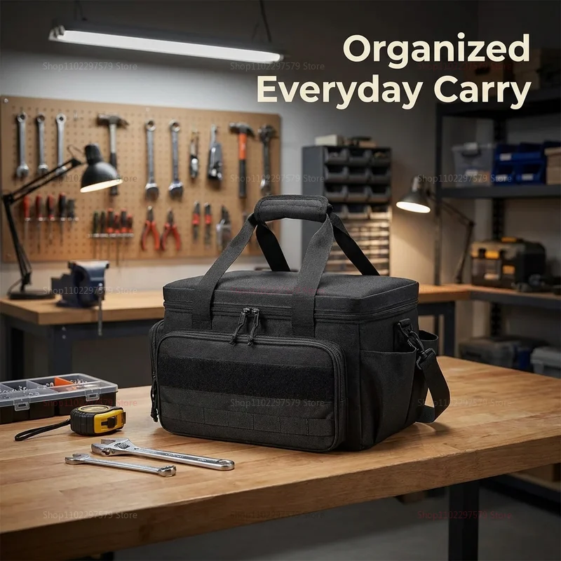 14-inch Heavy Duty Tool Bag with Wide Opening Zip Fast Access Multiple Pockets for Construction Carpentry and DIY Projects