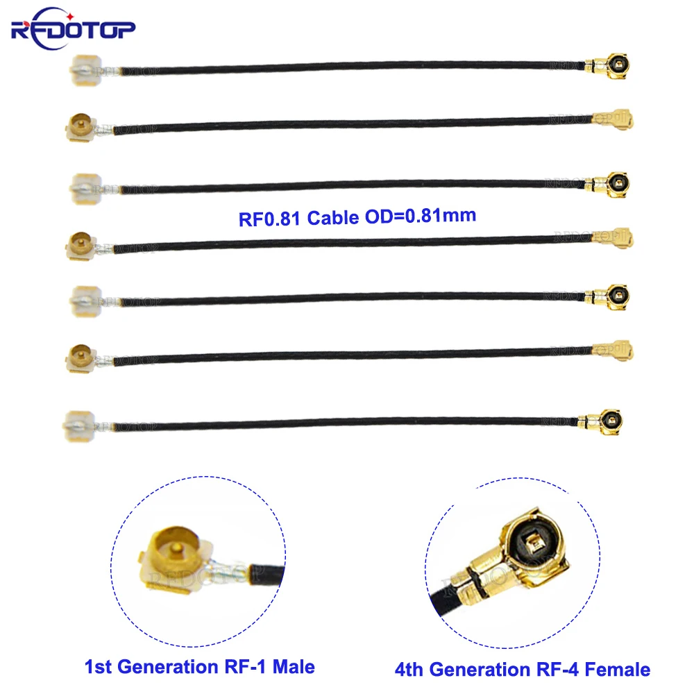 5Pcs/Lot RF0.81 Cable IPX-4 MHF4 Female to IPX-1 Male/IPX-4 F Connector RF Coaxial Pigtail WIFI Antenna Extension Cord Jumper