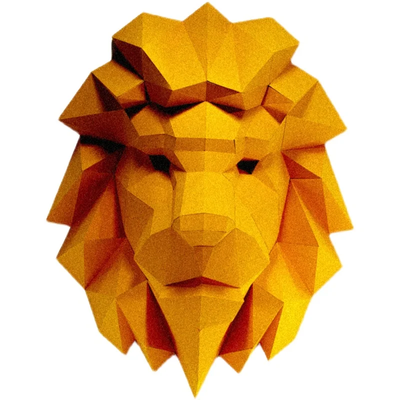 56 cm high lion head living room bedroom cartoon wall decoration wall paper geometric polygon model