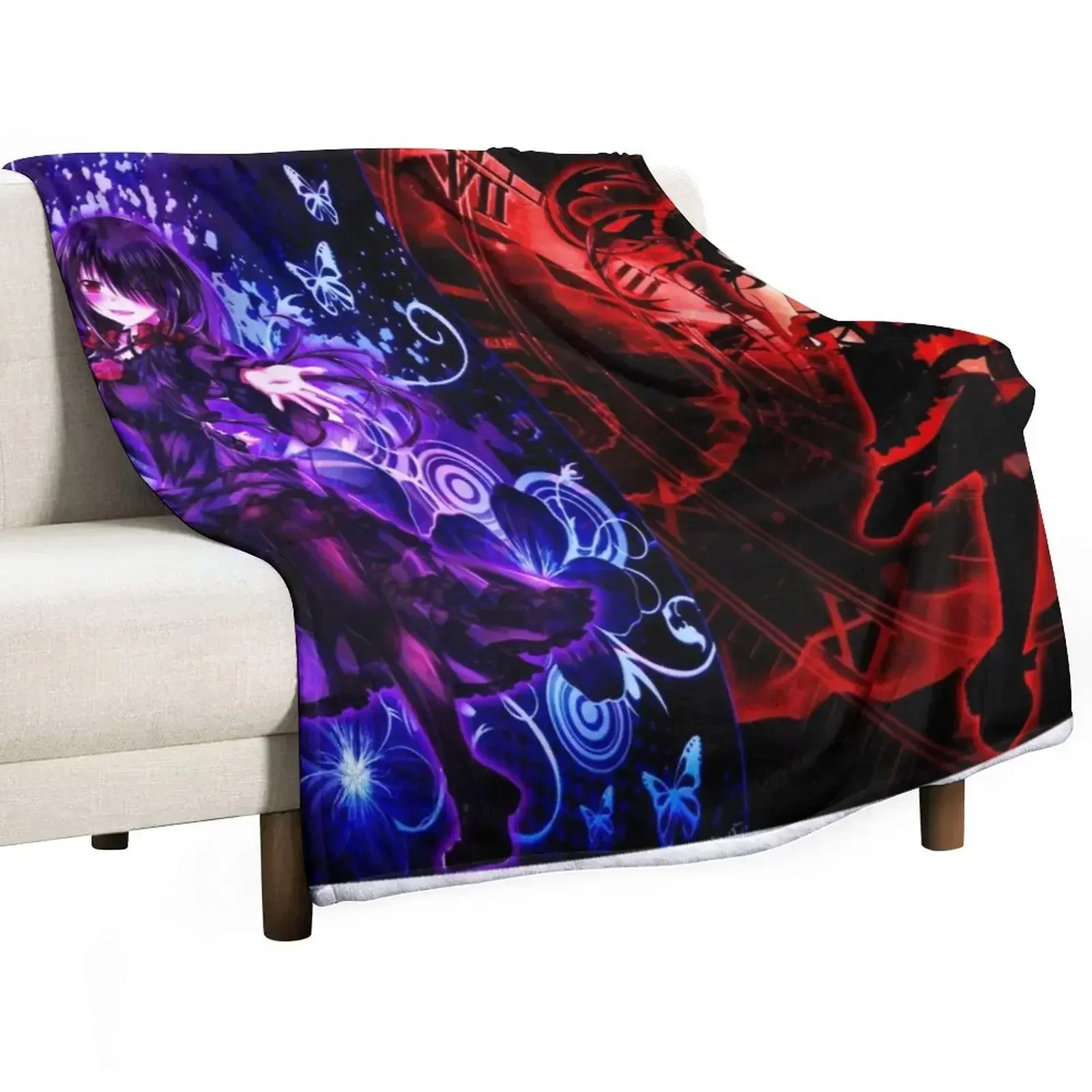 Kurumi Tokisaki - Yandere Throw Blanket Beach Single Blankets Sofas Of Decoration Blankets