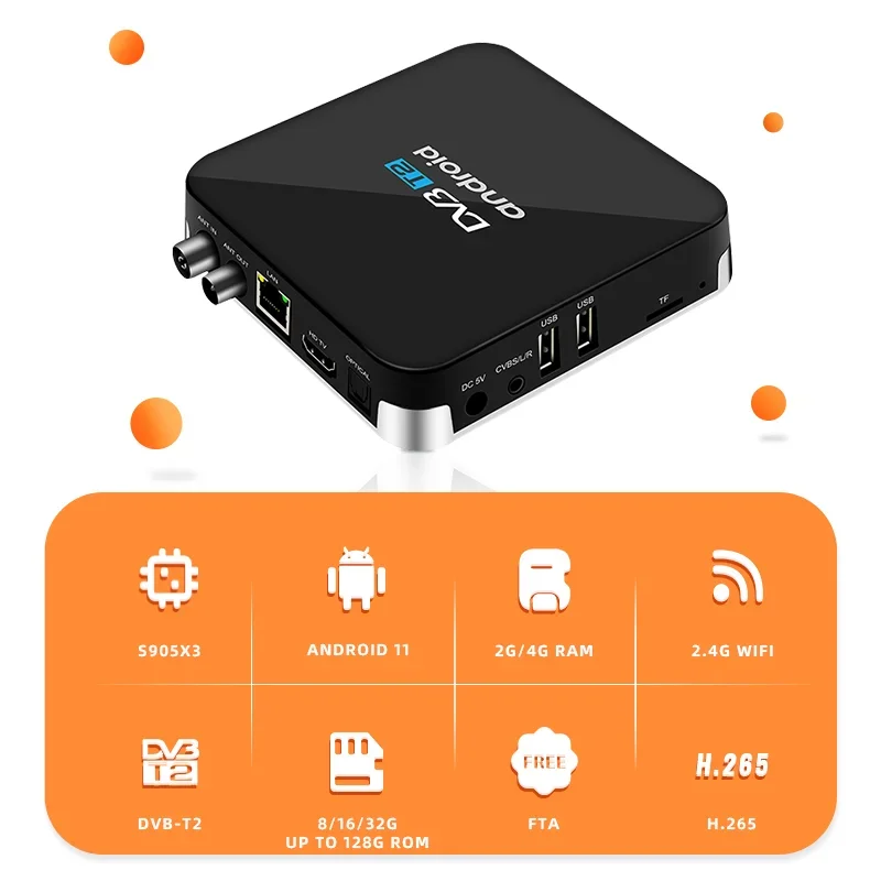 OEM/ODM Hybrid S905 Quad Core DVB-T2 4K Combo Android Smart TV Box with Factory Price