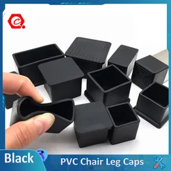 2/4/8Pcs Carré Noir En Caoutchouc PVC Chaise Jambières antidérapant Pied de Table Cache-Poussière Chaussettes Tampons Protecteurs Bouchons