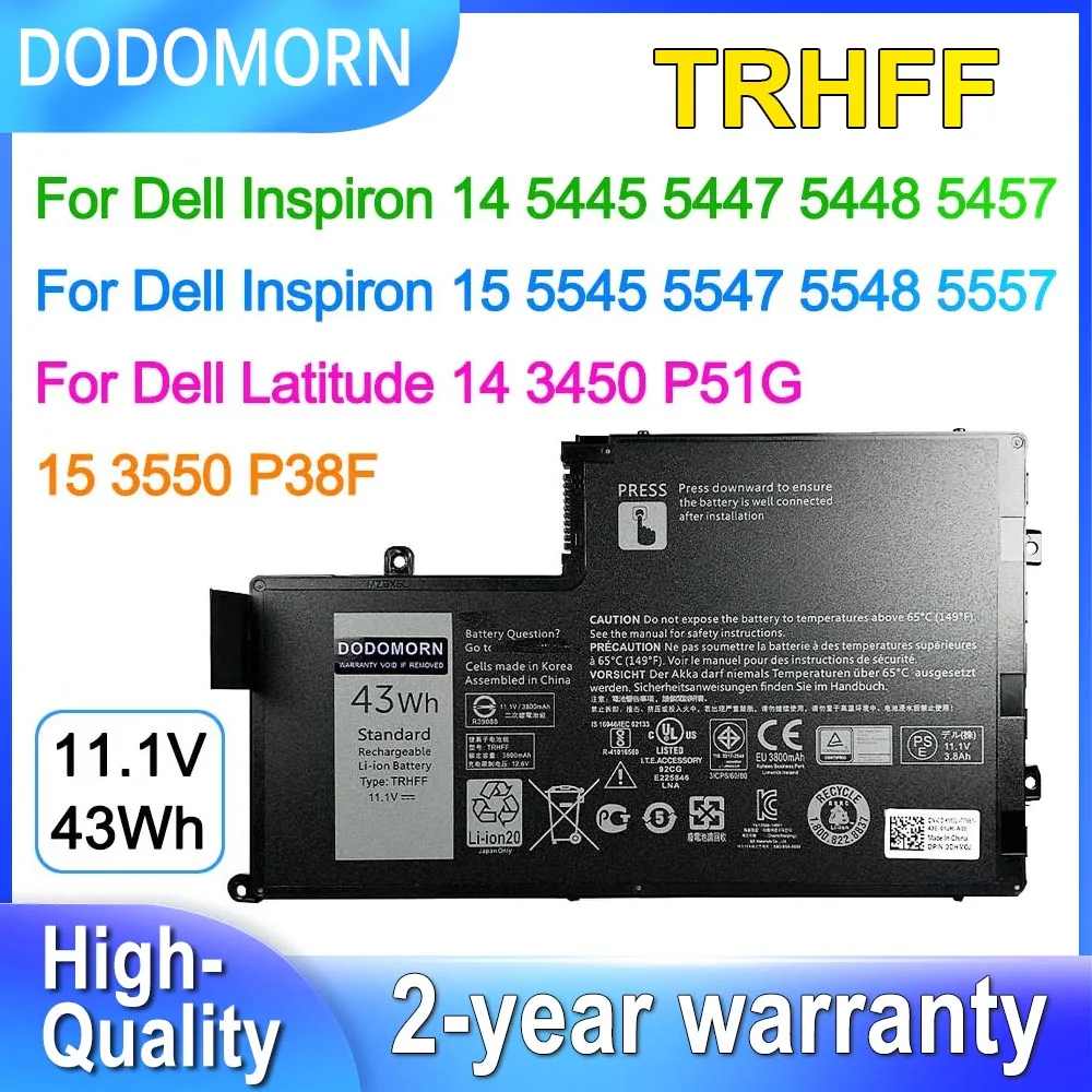 Dodomorn trhff Akku für Dell Inspiron 14 3450/3550/11,1 15/Breitengrad 14-555 15-410 Laptop v 43wh