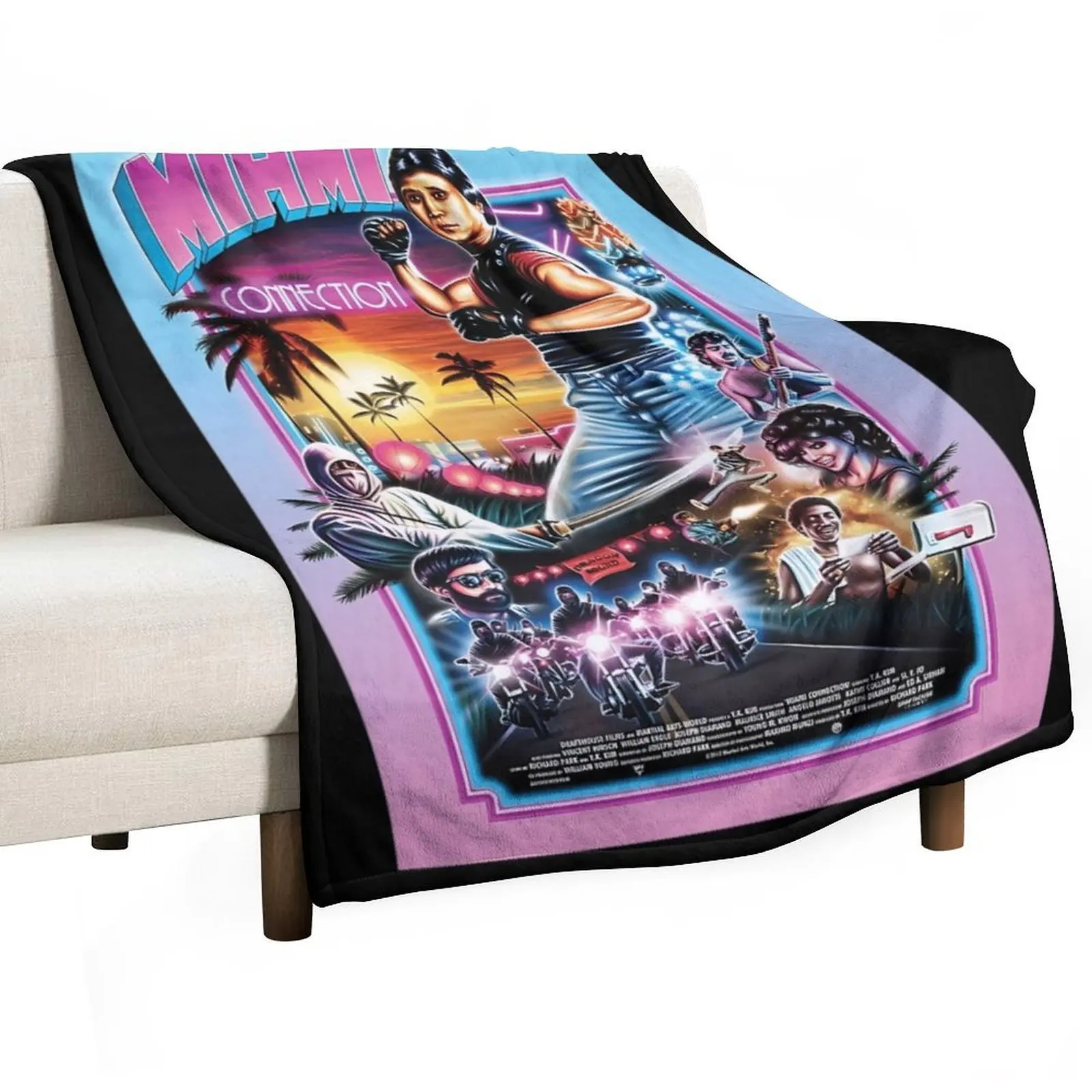 Miami Connection Throw Blanket Anti Shedding Soft Fuzzy Blanket for Home