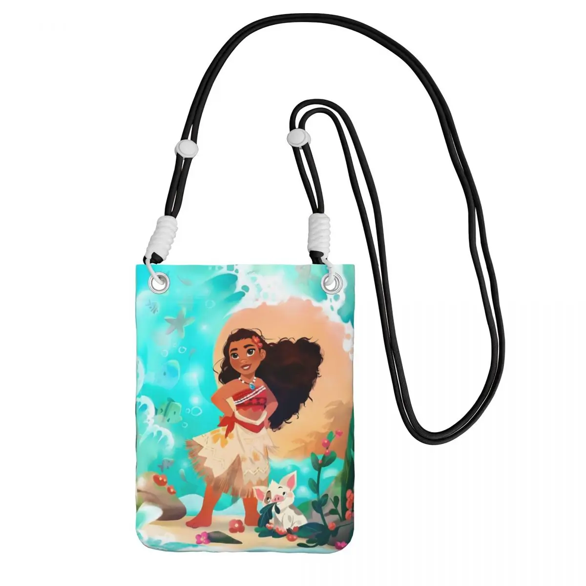 

Custom Moana Smart Phone Wallet With Strap Adventure Film Crossbody Bag Women Men Travel Hiking Mobile Phone Bag