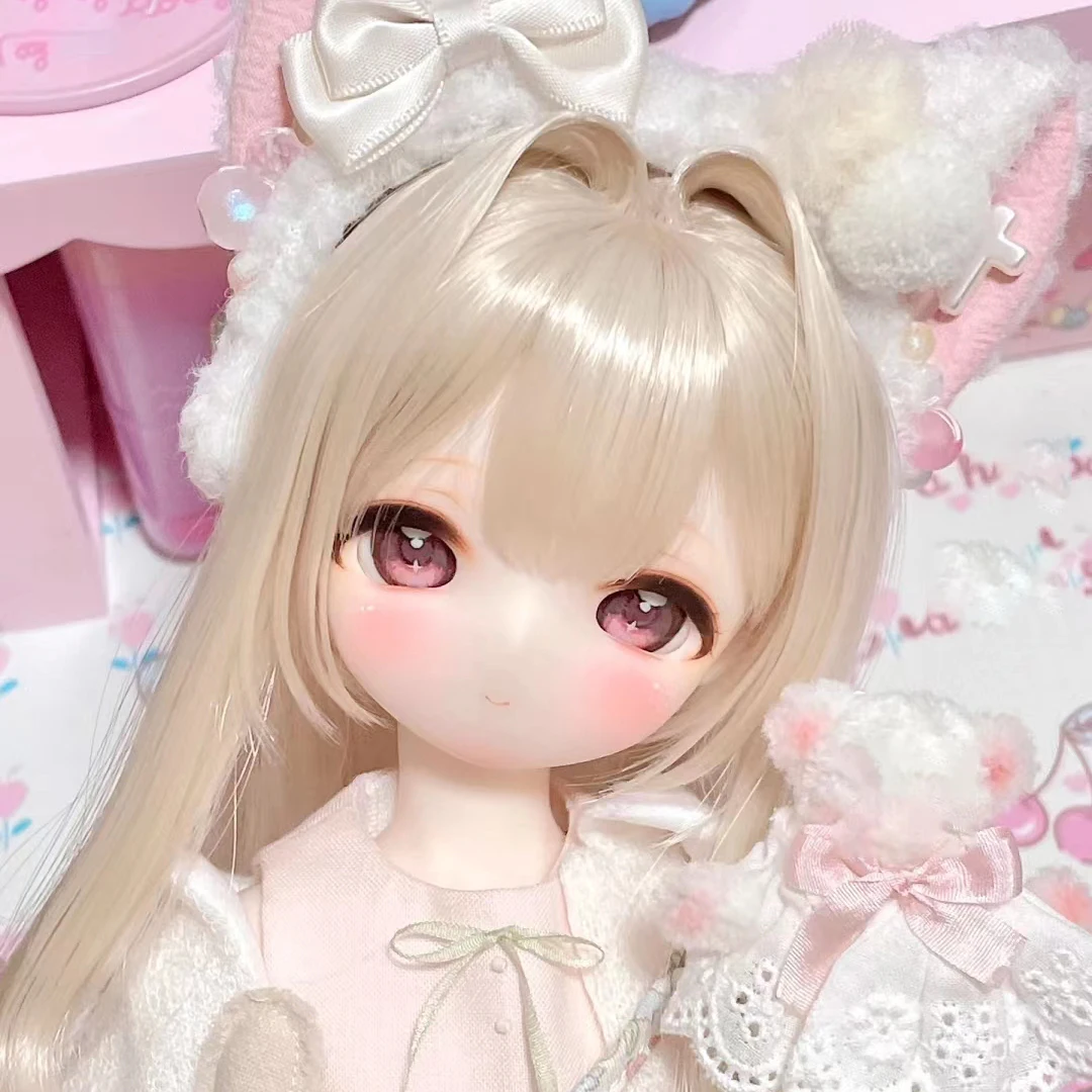 Anime 1/4 Bjd Pop Hoofd Met Lichaam Anime Hars Materiaal Mooie Pop Diy Meisje Geen Make-Up Pop Speelgoed Meisje Cadeau