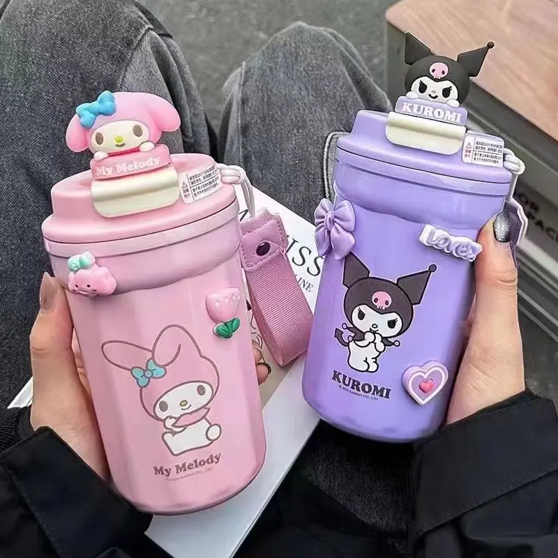 

Sanrio cartoon Kuromi My Melody pochacco Pompompurin anime water cup coffee cup straw cup portable outdoor home new style