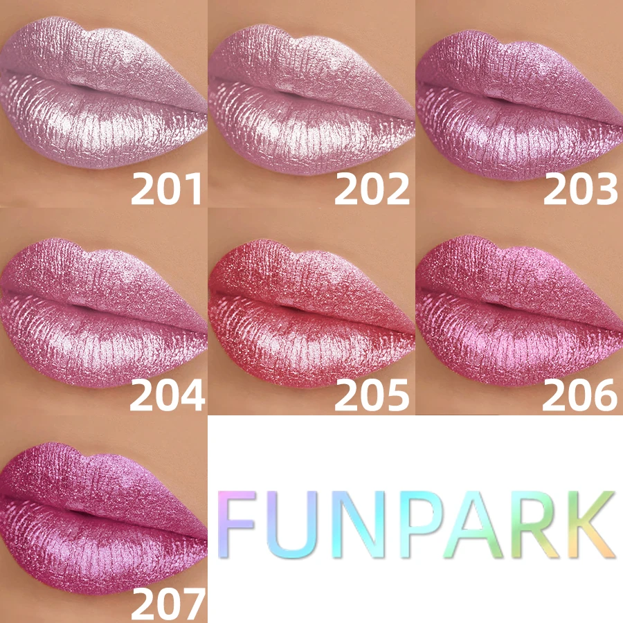 Metallic Glitter Lipstick 3 Color Waterproof Lip Balm Red Long Last Lip Tint Matte Lip Makeup Gifts  Shiny Lip Gloss Cosmetic