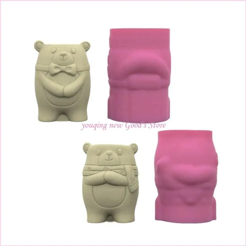 57QA Versatile Silicone Mould for Bear Flower Pots Easy Demoulding Cement Planter Accessory for Enthusiasts Household