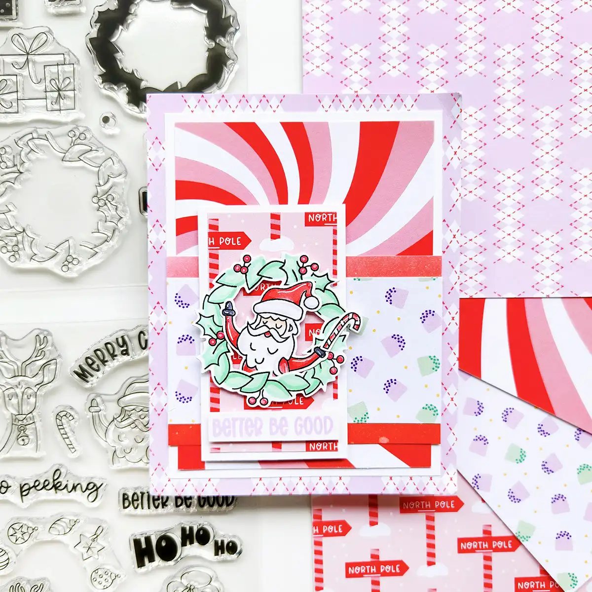 

New 2025 Merry Christmas Tree Layered Stencil Santa's Crew Holiday Stacks Sentiments Die Word Stamps DIY Scrapbook Card Handmade