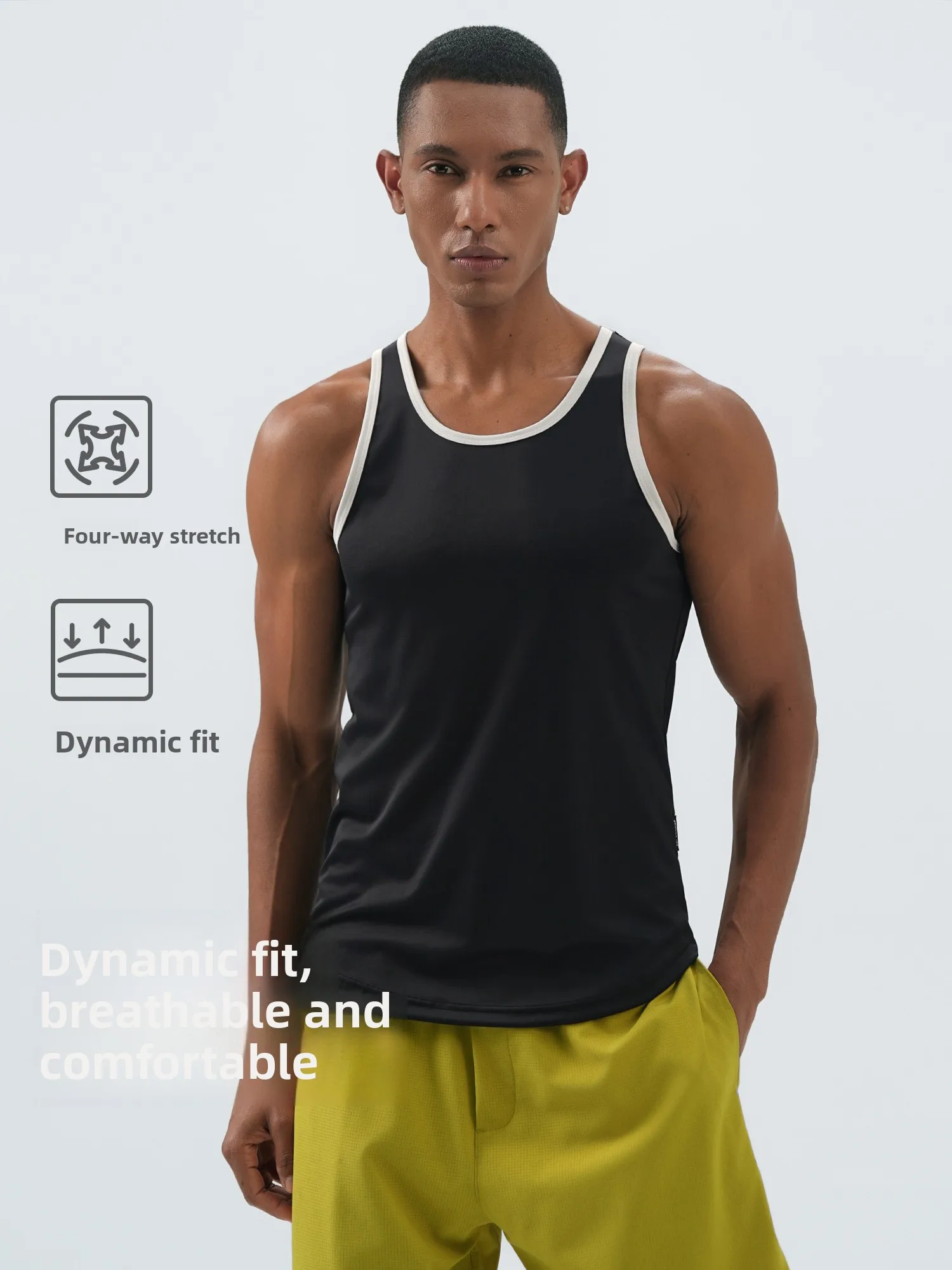 

Мужская спортивная майка BD.Power up: быстросохнущая, бесшовная, однотонная, летняя, модная, молодежная, трикотажная