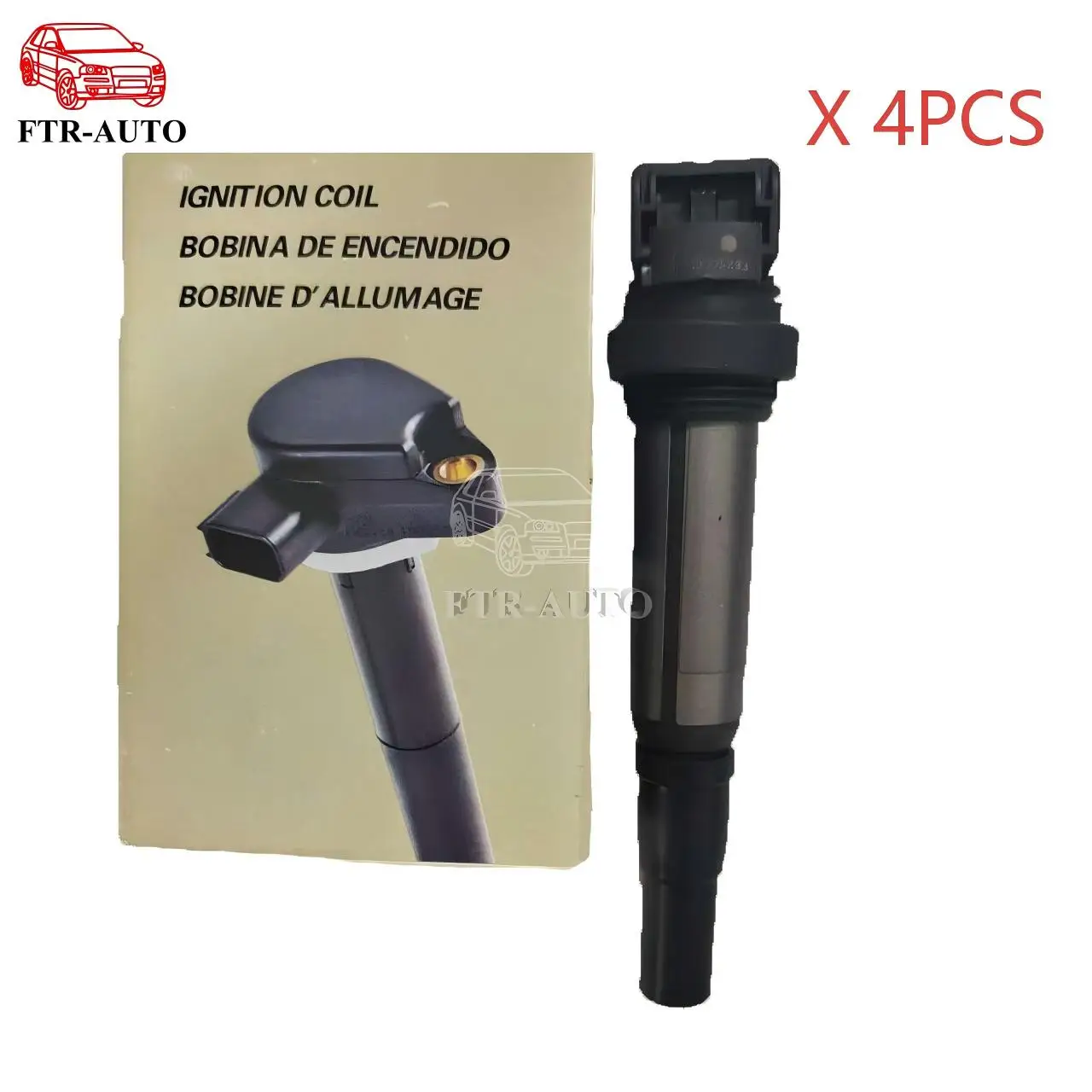 

4PCS Ignition Coil 5970.91 12137575010 12137550012 For Peugeot 207 208 308 508 5008 RCZ 1.6 16V 2007-2018 BMW Citroen C4 C5