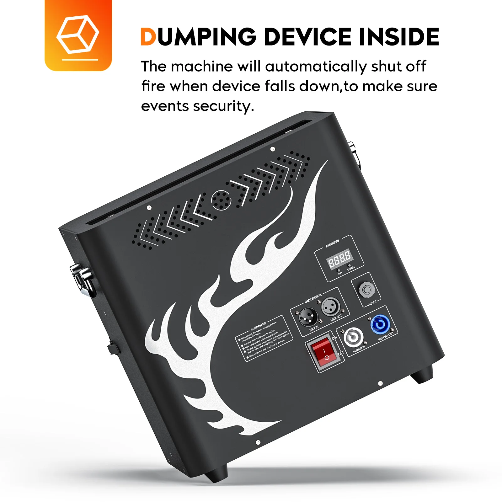 300W Three-headed Real Flame Machine Fire Effect Stage Spitfire Pulse Ignition DMX Fire Thrower for Concert Performance Party