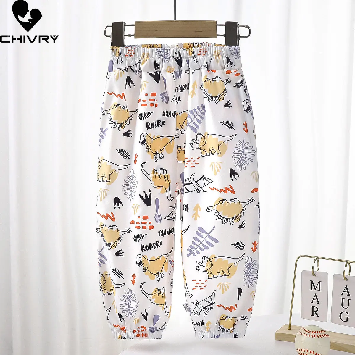 

New 2023 Kids Summer Thin Fashion Print Anti-mosquito Bloomers Pants Baby Boys Girls Harem Pants Casual Breathable Trousers