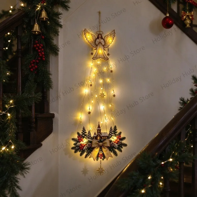 Acrylic Wall Mounted Lighted Wall Decoration Warm White Lights Christmas Theme Style Light-emitting Birth Scene Wall Decoration