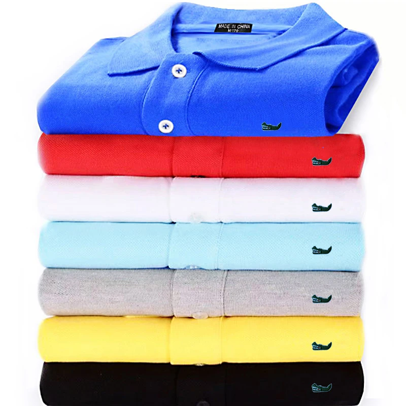 100% Cotton Men\'s Lapel T-shirt Fit Summer Fashion Classic Simple Polo Shirt Camisa Masculina Golf Polo Homme Tops Tee