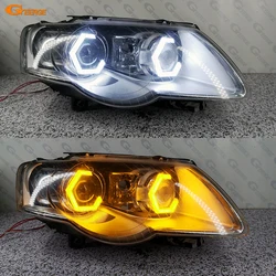For Volkswagen VW Passat B6 2005-2010 Ultra Bright A/W Switchback Turn Signal Cotton Hexagon Hex LED Angel Eyes Halo Rings