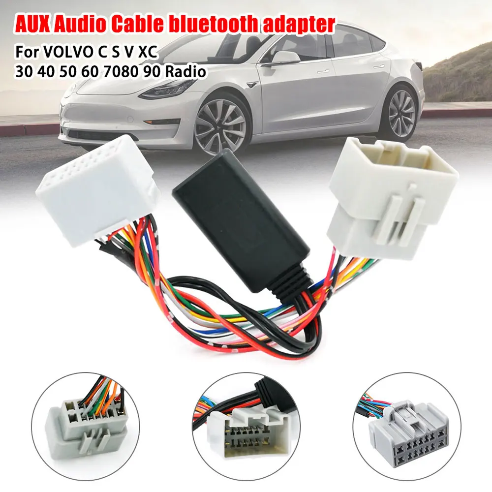 For Volvo C30 C70 S40 S60 S70 S80 V40 V50 V70 XC70 XC90 Car Bluetooth Module AUX-IN Audio Cable Adapter