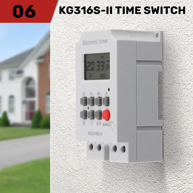 KG316S-II Time Control Switch Automatic Digital Time Switch Relay Electronic Week Timer Time Control Programmable Timer