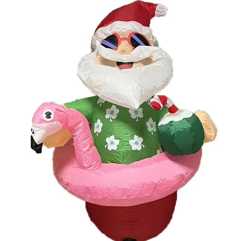 Glowing Santa Claus Christmas Tree Lights Snowman with Penguin Yard Decoration Inflatable Mold
