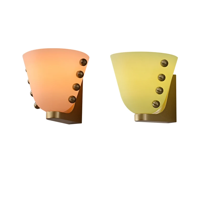 

Современный французский маленький стеклянный настенный светильник розовый зеленый белый свет роскошный прикроватный фон светильник для гостиной