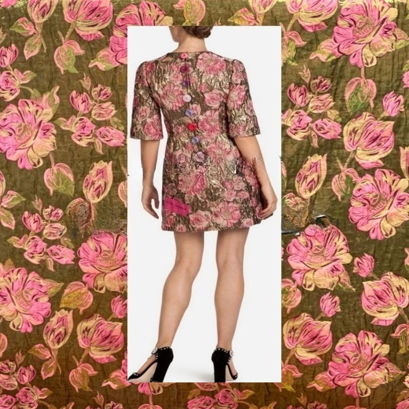 

Золотая линия парча жаккардовая ткань пряжа окрашенная платье костюм пальто одежда бренд модный дизайн шить оптовая продажа материал ткань на метр