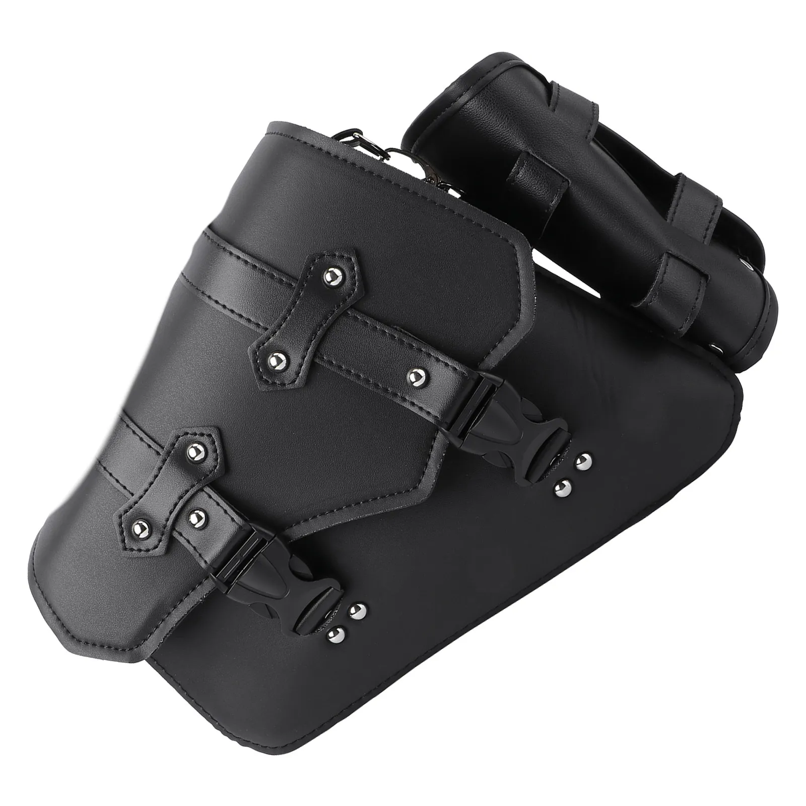 

1Pcs Motorcycle Side Bag PU Material Hanging Tool Pouch Quick Release Buckle Large Capacity Swingarm Left Side Black