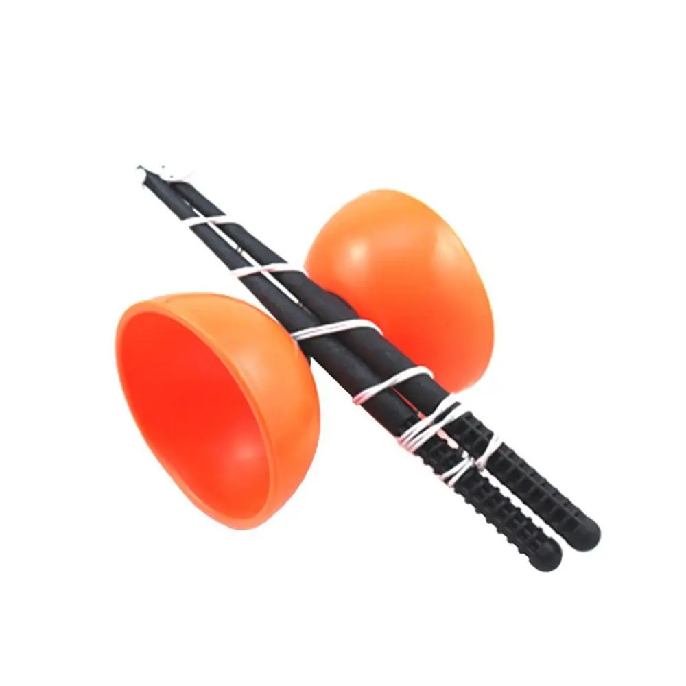 Bol en cuir Diabolo Yoyo, jouet de jonglage en matériau souple, jouet chinois Yoyo avec bâtons, corde en plastique, boule de Fitness chinoise Diabolo