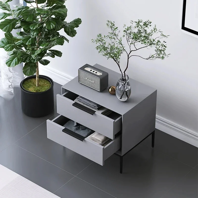 

Modern Nordic Nightstands Gray European Storage Bedroom Nightstands Aesthetic Miniature Table De Cheve Modern Furniture Home