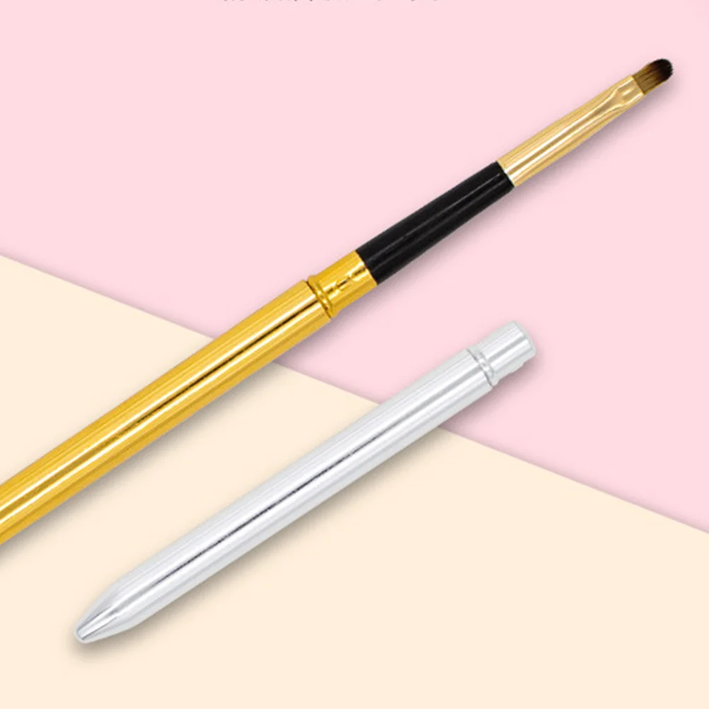 

6pcs Retractable Lip Brush Bionic Wool Material Compact Portable For Lipstick Eyeshadow Makeup Tool Use Women Gift