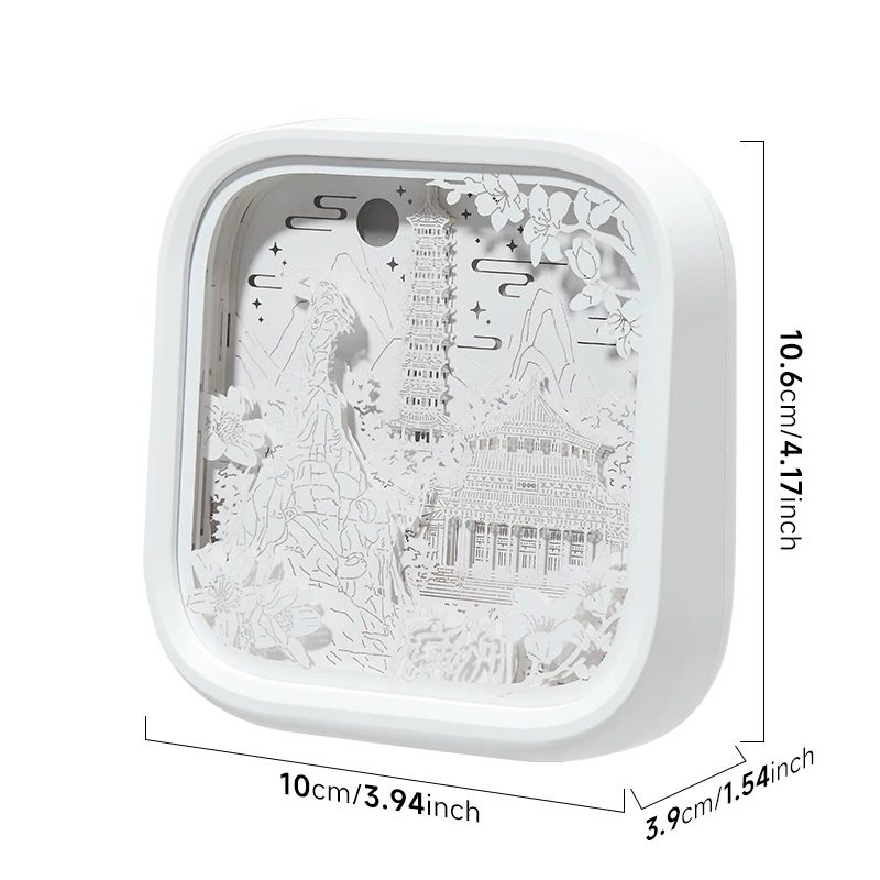Luz noturna de corte de papel arquitetônico chinês, autêntico, lembrança de viagem, presente em miniatura, peça de exibição quente, ambiente, casa, acento