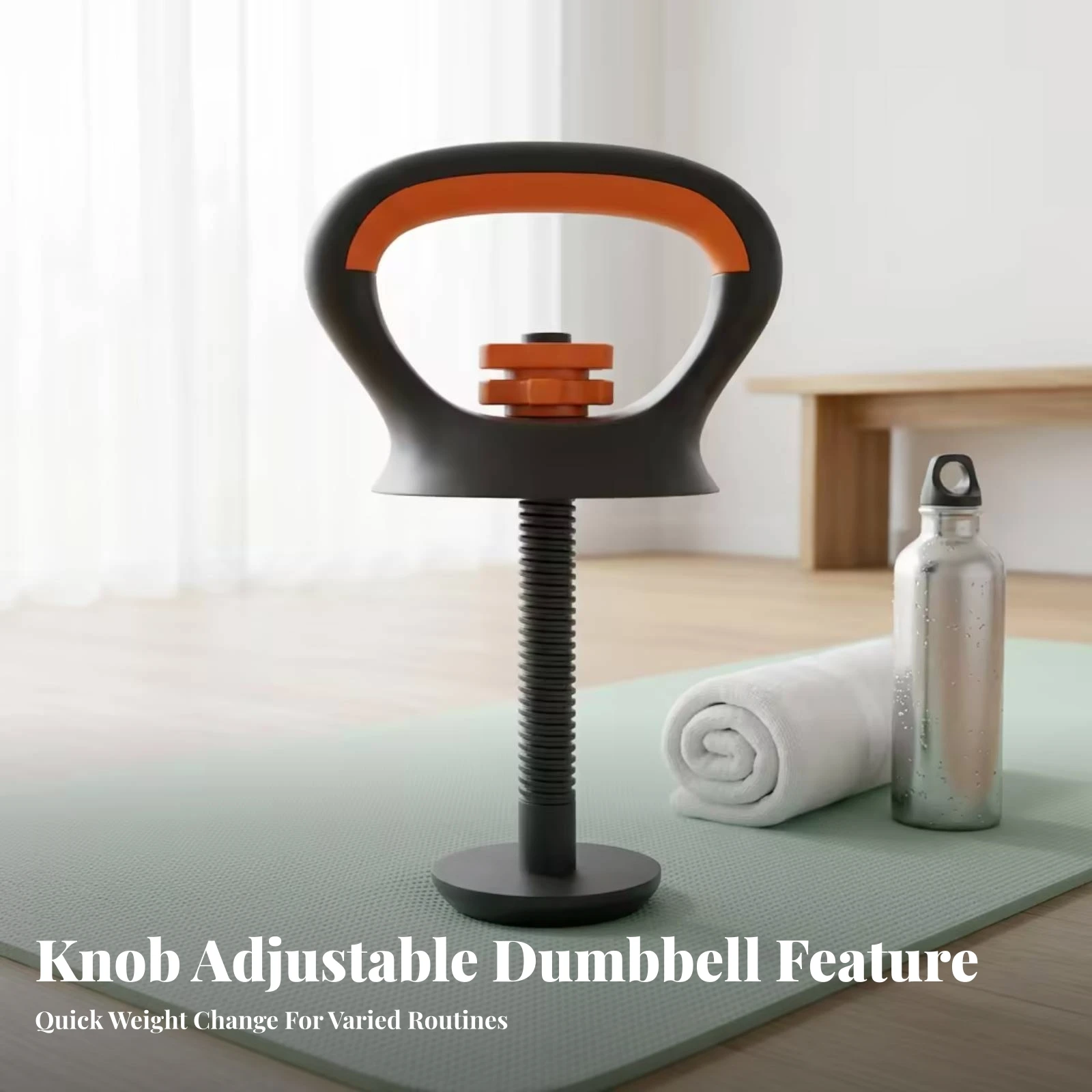 Picture 5: Adjustable Kettlebell Handle Portable Coated Easy to Install Threaded Kettlebell Base Exercise Equipment