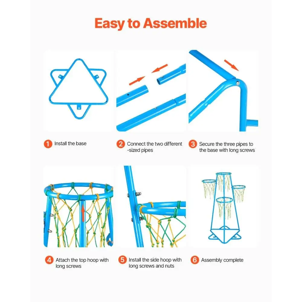 子供用バスケットボールフープ 4フープ ポータブル 高さ調節可能 バスケットボールスタンド