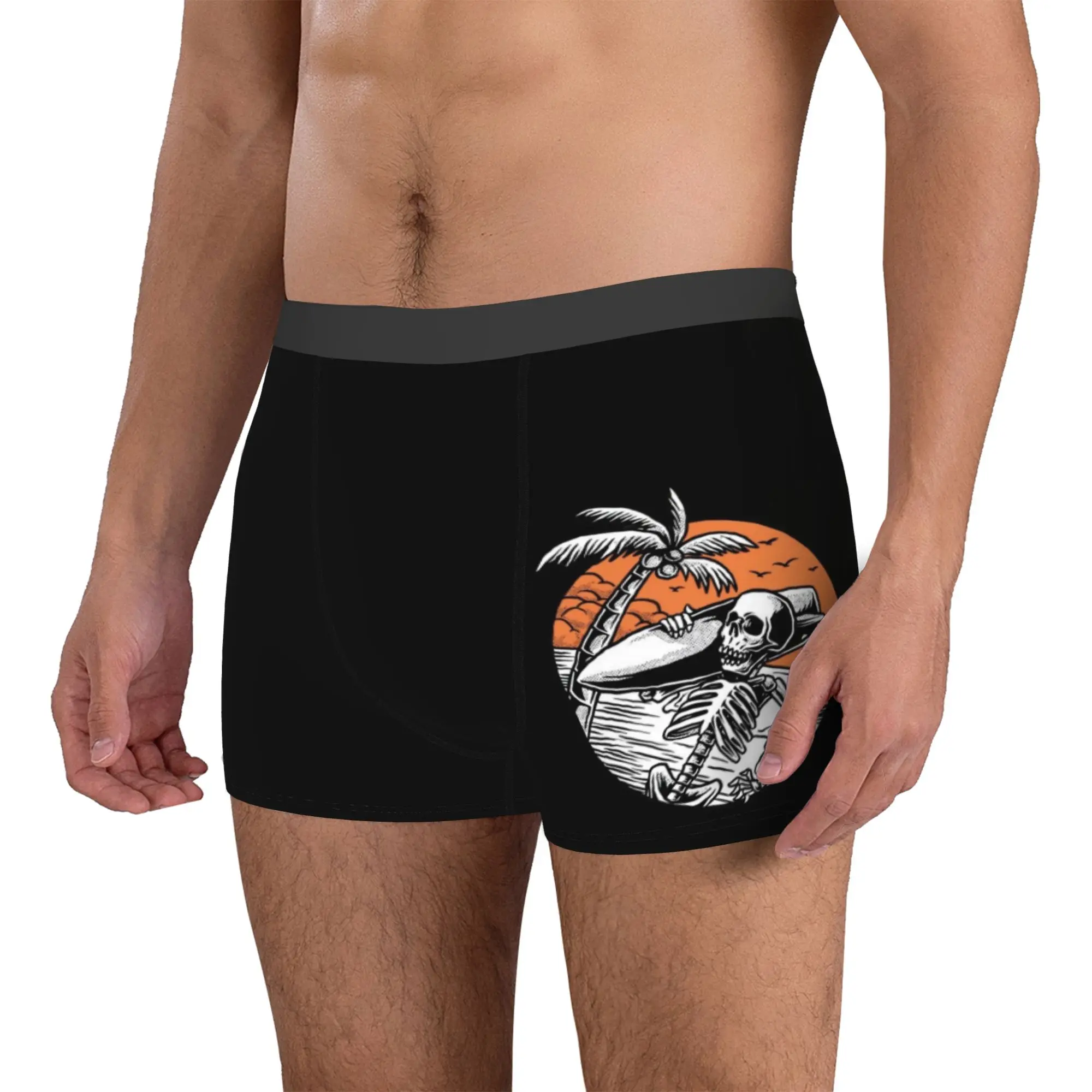 Customized Summer Surf Skeleton Surfing Boxer Shorts For Homme 3D Printed  Underwear Panties Briefs Stretch Underpants