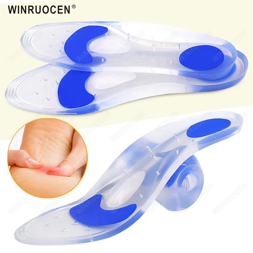 

Medical Silicone Gel Arch Support Insoles Orthopedic For Flat Feet Plantar Fasciitis Pain Relief Foot Care Metatarsal Pad