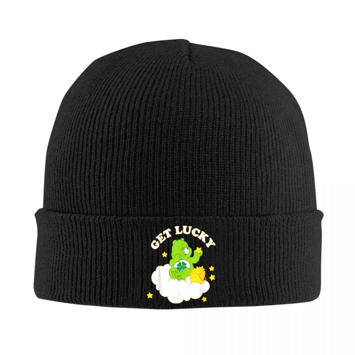 Care Bears Good Luck Bear Get Lucky Beanie Hats, Kpop Knit Hat, Warm, Soft, Female and Male Caps, Casual Bonnet Hats, Gift, Autumn Winter